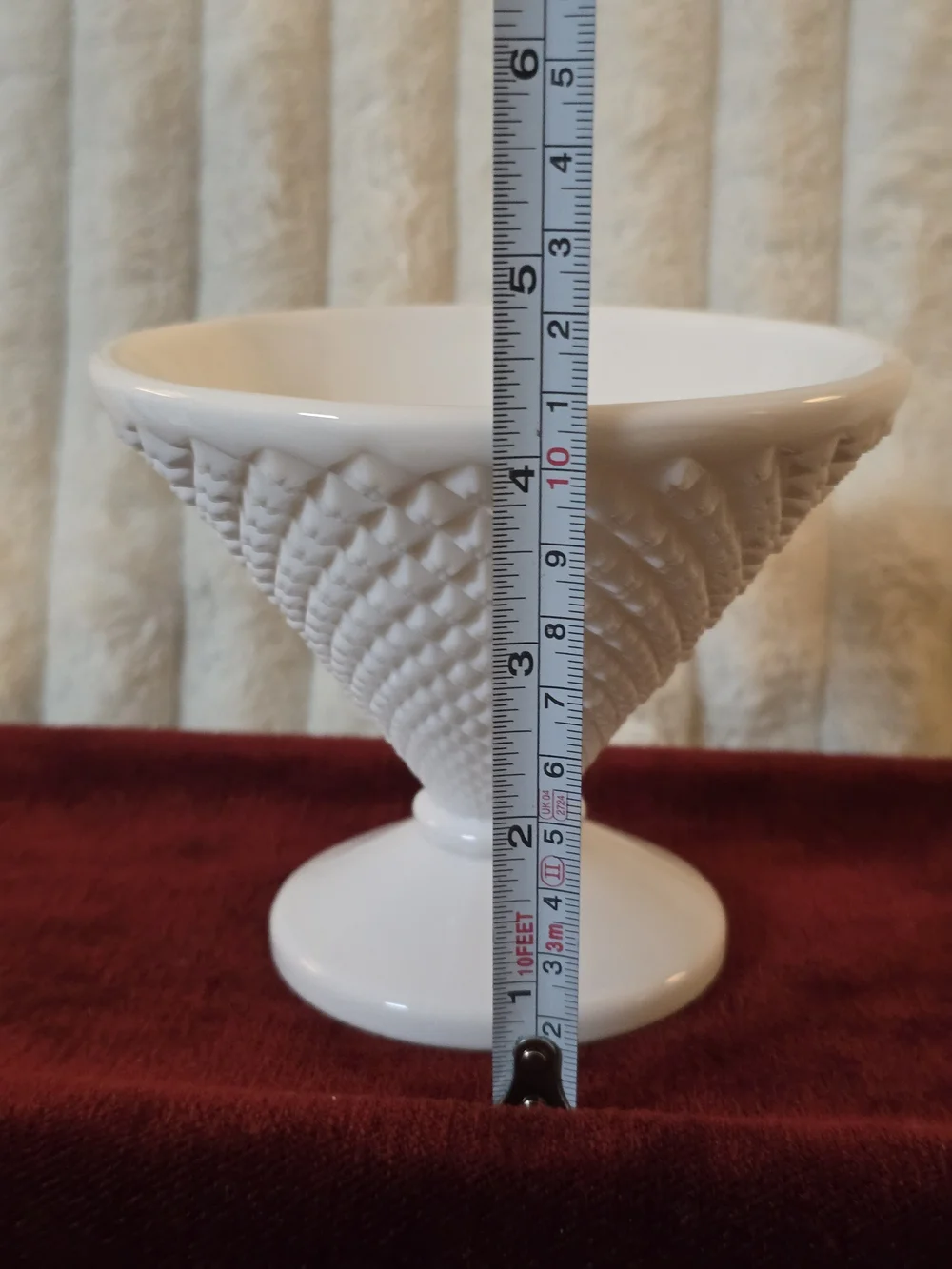 Vintage Imperial Glass Milk Glass Cape Cod Hobnail Pedestal Candy Dish Compote